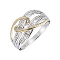 9ct Two-colour Gold 1/3 Diamond Weave Ring