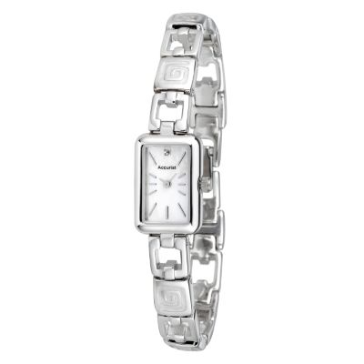 Accurist Ladiesand#39; Diamond-set Mother-of-pearl Dial Bracelet Watch
