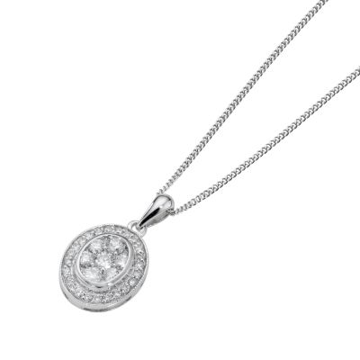 18ct white gold half carat diamond pendant