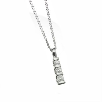 Platinum quarter carat diamond drop pendant - Product number 5589495