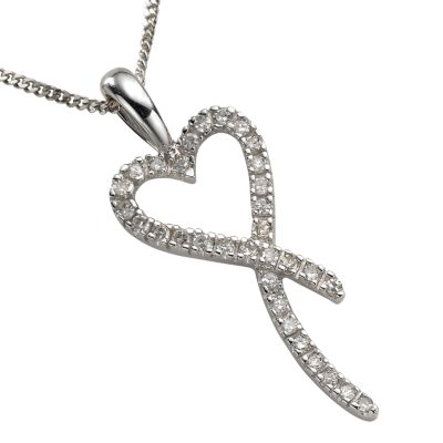 9ct white gold fifteen point diamond pendant - Product number 5589592
