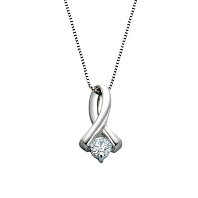 9ct white gold diamond pendant - Product number 5590590