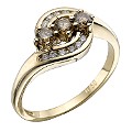 9ct Gold 1/2 Carat Brown Diamond Three-stone Ring