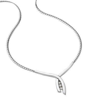 9ct white gold diamond necklace