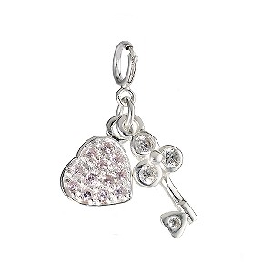 Sterling Silver Pink Cubic Zirconia Heart And
