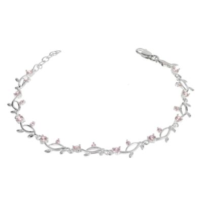 Silver And Pink Cubic Zirconia Bracelet - Product number 5591686
