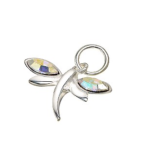 H Samuel Sterling Silver Crystal Dragonfly Charm