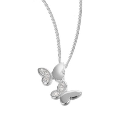 Sterling Silver Cubic Zirconia Butterfly Pendant - Product number 5593123