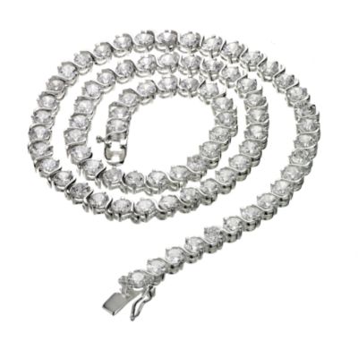 Sterling silver cubic zirconia swirl necklace