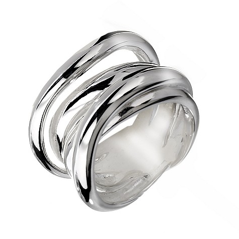 Sterling silver fixed wedding ring - medium