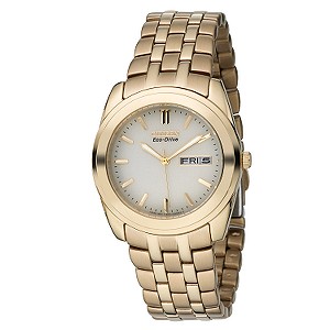 Menand#39;s Gold-plated Eco-Drive Watch