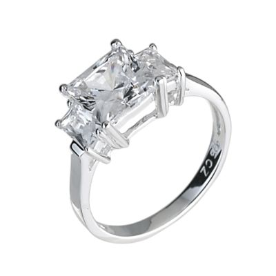 princess emerald cut cubic zirconia ring