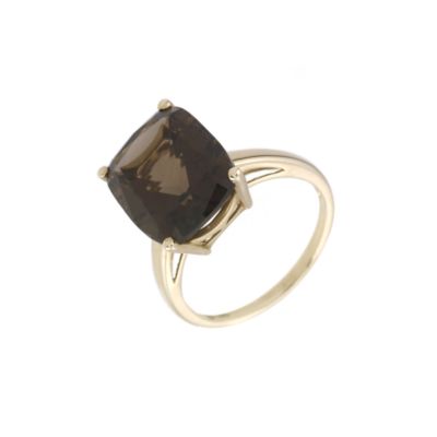 9ct Yellow Gold Smokey Quartz Dress Ring