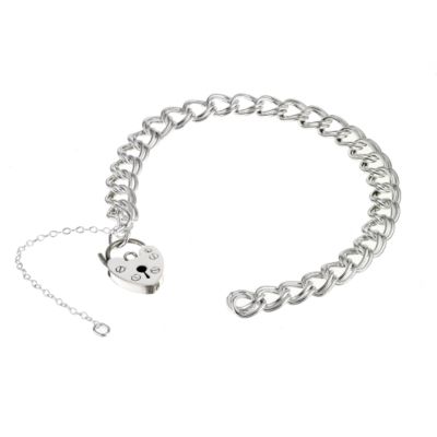 Silver Double Link Charm Bracelet