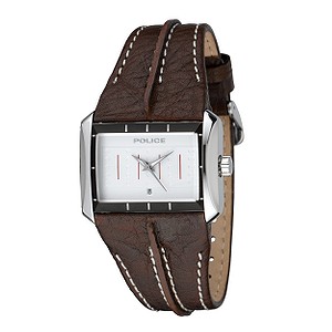 Police Men` Leather Strap Watch