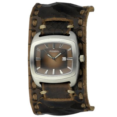 Fossil Men` Leather Cuff Watch