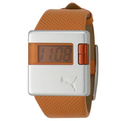 Puma Square Orange Digital Leather Strap Watch - Product number 5611016