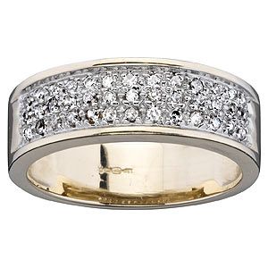 9ct Yellow Gold 0.20 Carat Diamond Pave Studded Wedding Ring - Product number 5613140