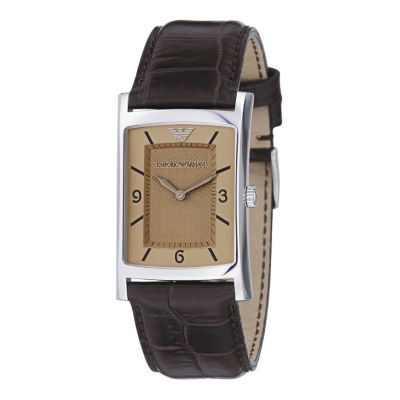 Emporio Armani Slim Line men's leather strap watch - Product number 5614066