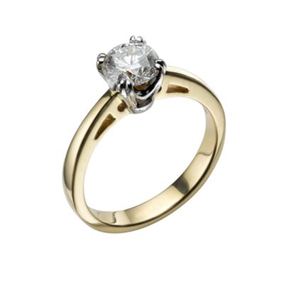 18ct yellow gold one carat Leo Diamond solitaire ring