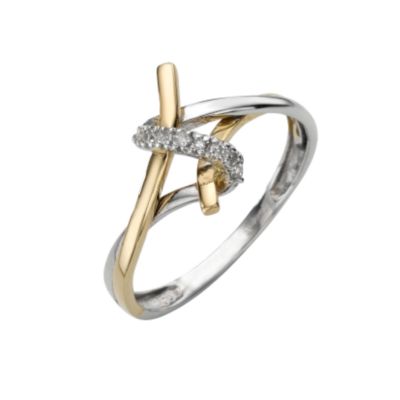 9ct two-colour gold diamond ring - Product number 5617766