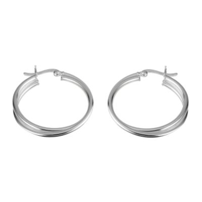 Sterling silver medium hoop earrings