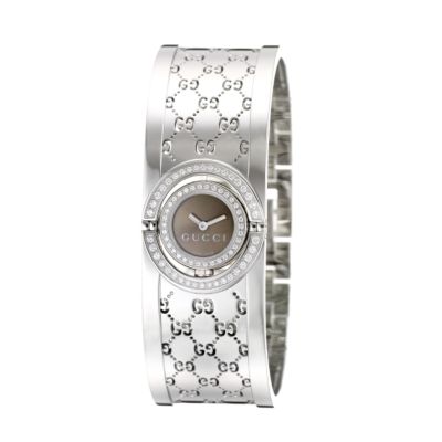 Gucci Twirl ladies' brown dial and 72 diamond watch