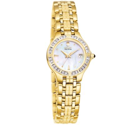 Citizen Lucca Eco-Drive gold-plated diamond watch