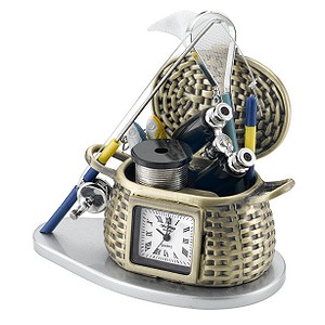 H Samuel Gone Fishing Miniature Clock