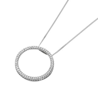 9ct white gold third carat diamond circle pendant - Product number 5638127