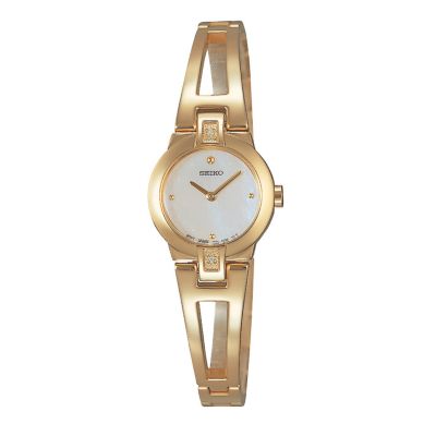 Seiko gold-plated diamond-set bangle watch - Product number 5638240