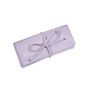 Pink Leather Jewellery Roll
