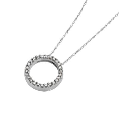 9ct white gold diamond circle pendant - Product number 5640083