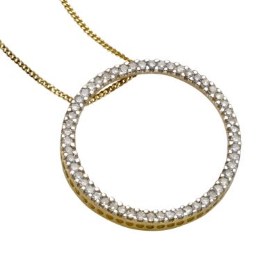 9ct gold third carat diamond circle pendant - Product number 5643872