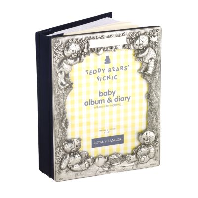 Royal Selangor pewter "Teddy Bears' Picnic" baby photo album and diary - Product number 5650755