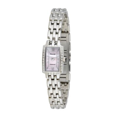 Accurist ladies' palladium-plated diamond watch