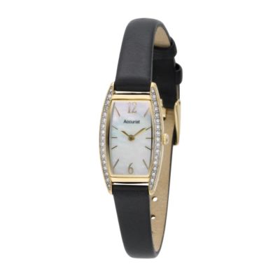 Accurist ladies' stone-set leather strap watch - Product number 5653487