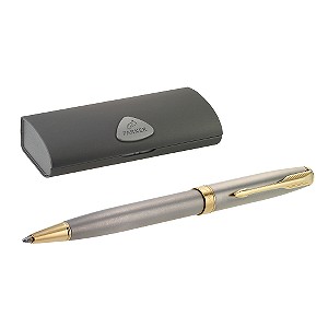 Sonnet Steel and Gold Ballpoint Pen With Case