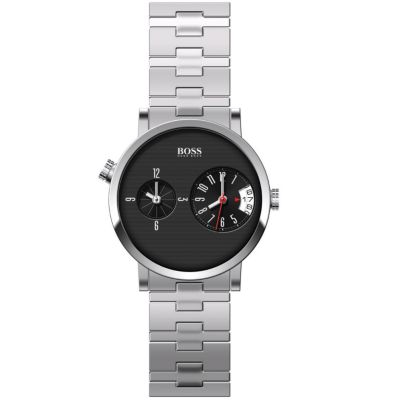 BOSS men's stainless steel dual-time watch at Ernest Jones