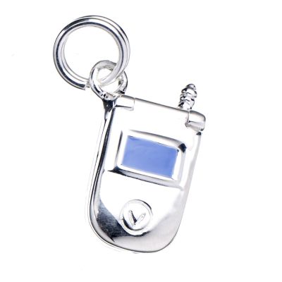 Sterling Silver Enamel Mobile Phone Charm