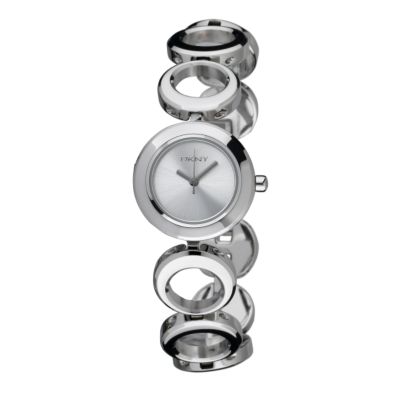 DKNY ladies' round silver dial bangle watch - Product number 5690633