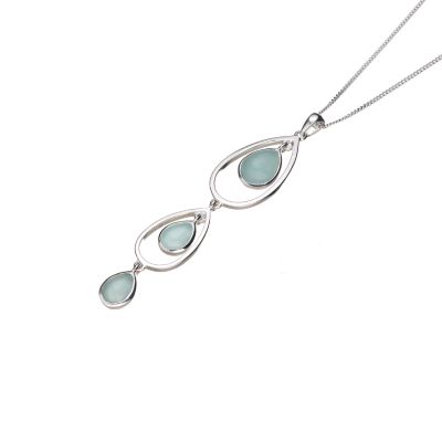 Sterling silver green stone pendant - Product number 5703522