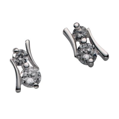Sterling silver cubic zirconia stud earrings - Product number 5705150