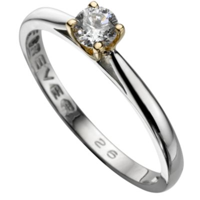 18ct White and Pink Gold Quarter Forever Diamonds Carat Ring - Product number 5708869