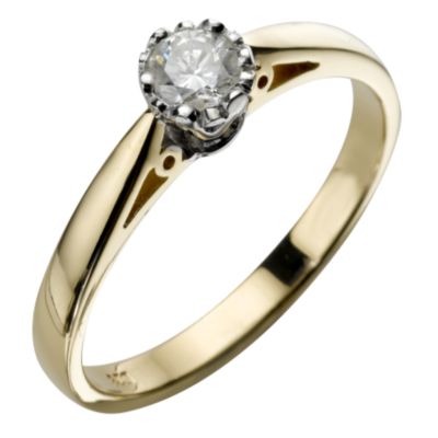 9ct Gold 1/5 Carat Diamond Ring