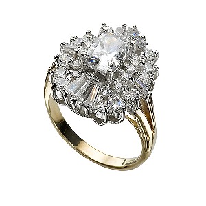9ct Gold Cubic Zirconia Cluster Ring