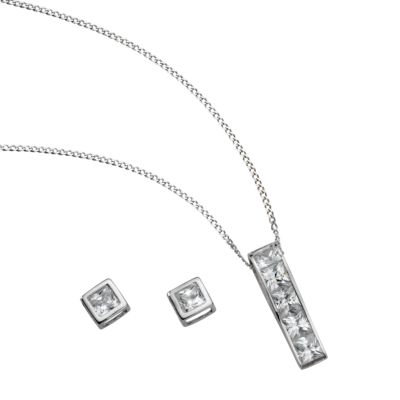 9ct White Gold Cubic Zirconia Set - Product number 5713048