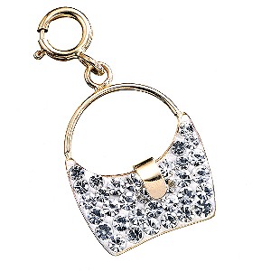 9ct Gold Crystal Handbag Charm