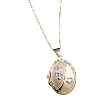 H Samuel 9ct Gold Guardian Angel Locket