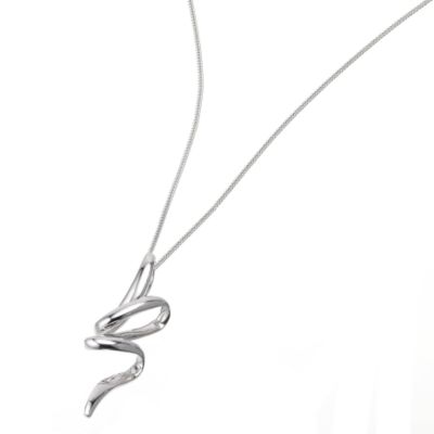 9ct White Gold Spiral Twist Pendant